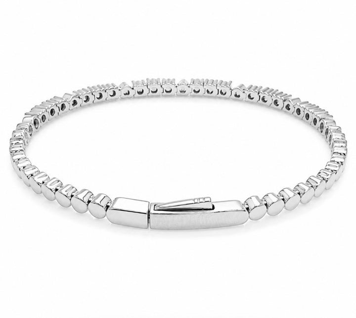 1.77 Ctw Lab Grown Diamond Flex Bangle in 925 Platinum Plated