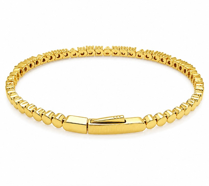 1.06 Ctw Lab Grown Diamond Flex Bangle in 925 Yellow Gold Plated