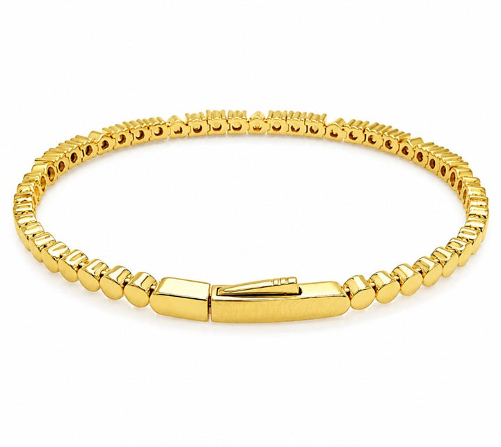 1.06 Ctw Lab Grown Diamond Flex Bangle in 925 Yellow Gold Plated