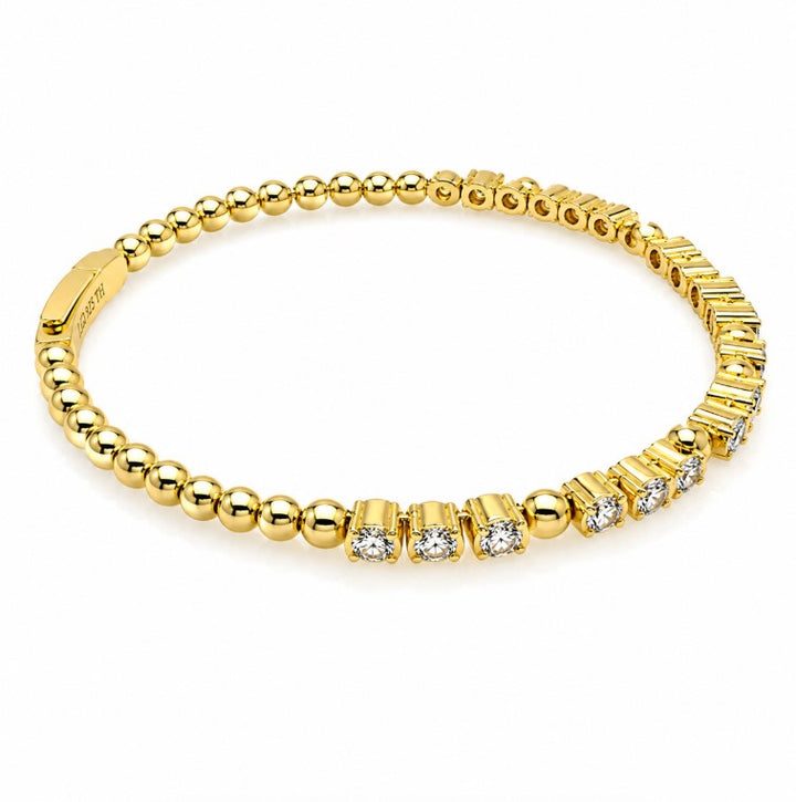 2.12 Ctw Lab Grown Diamond Flex Bangle in 925 Yellow Gold Plated