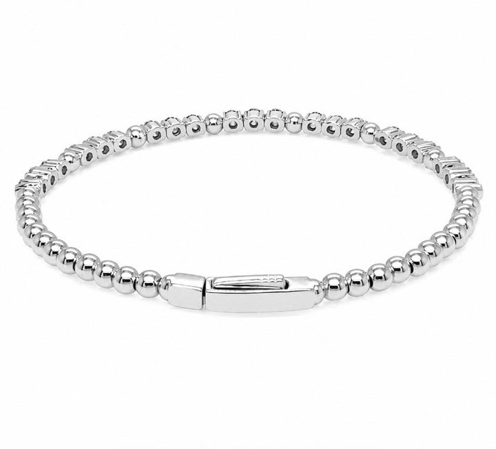 2.12 Ctw Lab Grown Diamond Flex Bangle in 925 Platinum Plated