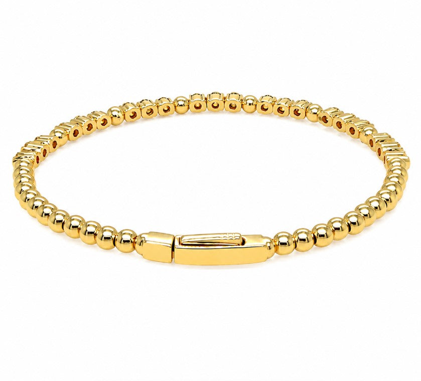 2.12 Ctw Lab Grown Diamond Flex Bangle in 925 Yellow Gold Plated