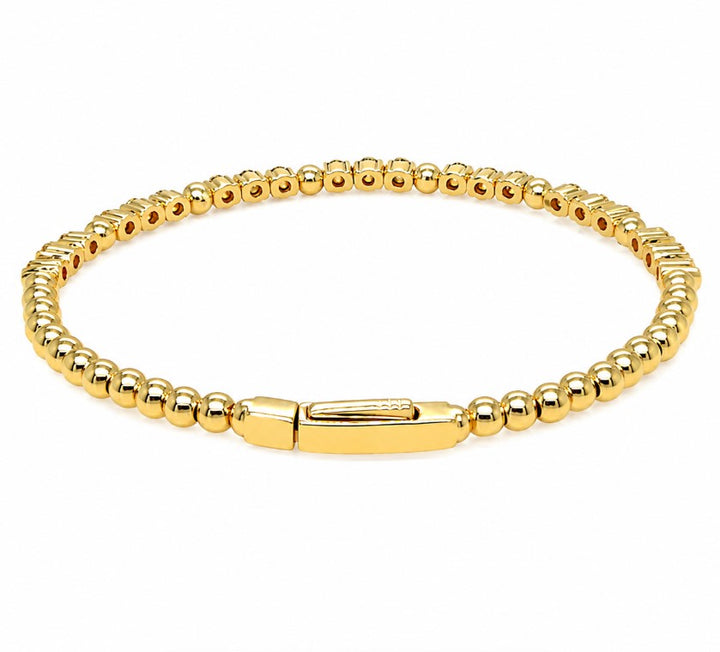 2.12 Ctw Lab Grown Diamond Flex Bangle in 925 Yellow Gold Plated