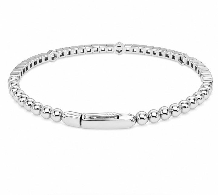 1.10 Ctw Lab Grown Diamond Flex Bangle in 925 Platinum Plated