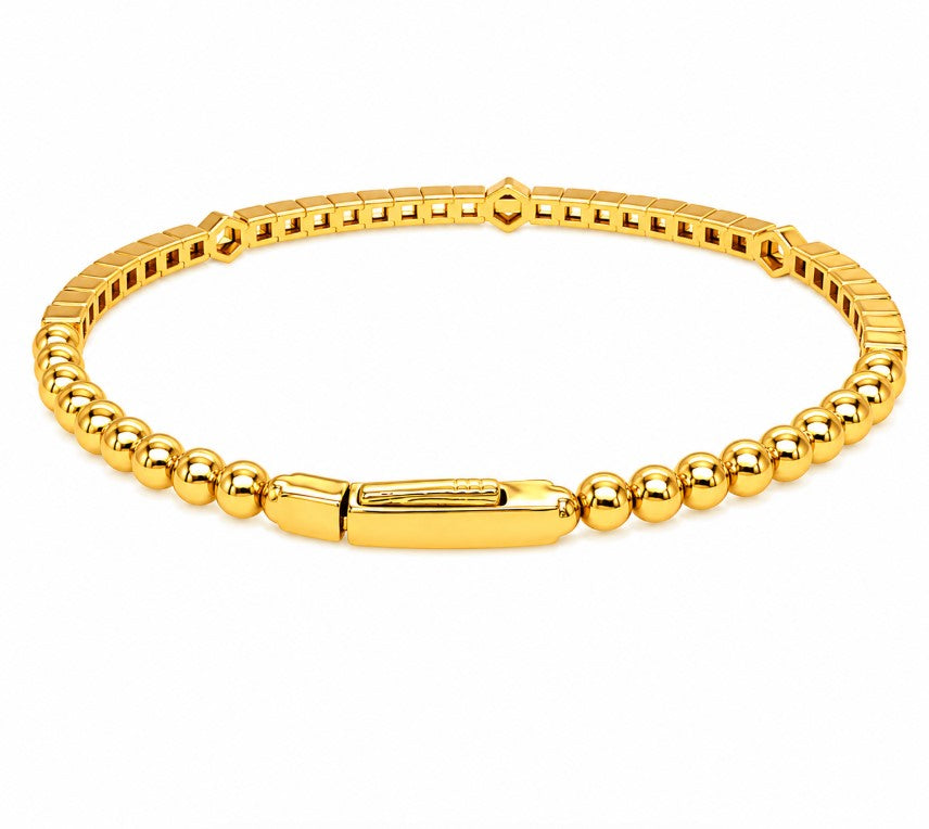 2.12 Ctw Lab Grown Diamond Flex Bangle in 925 Yellow Gold Plated