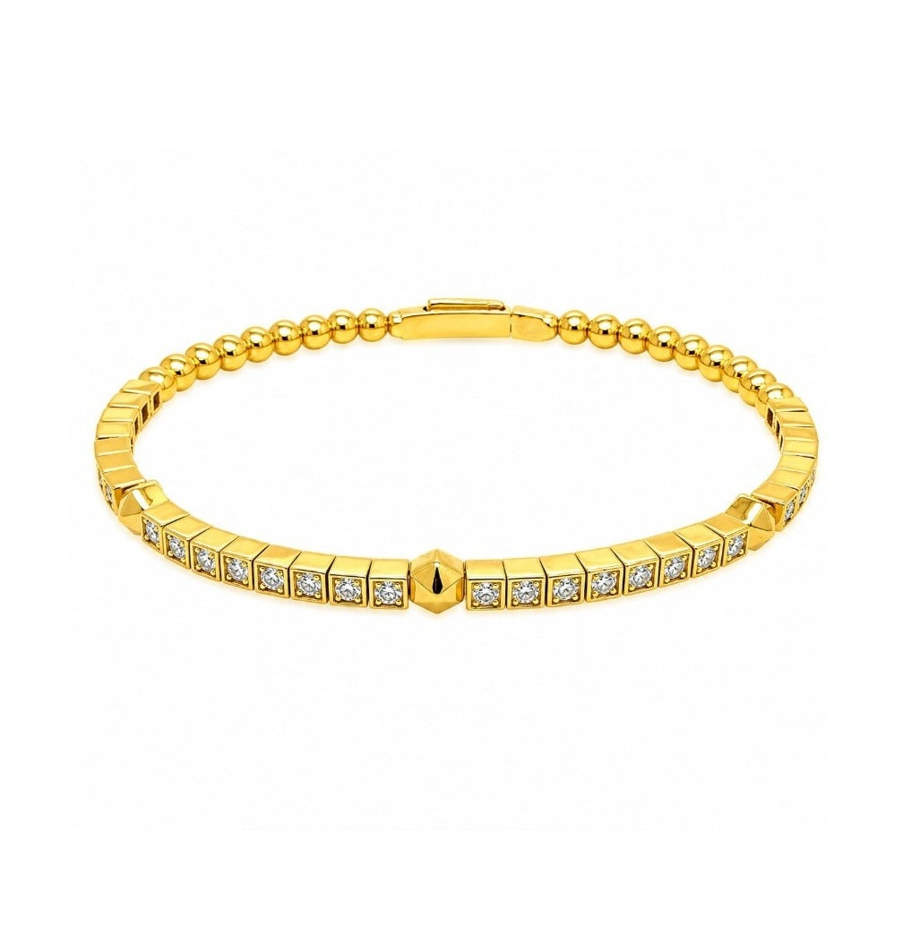 2.12 Ctw Lab Grown Diamond Flex Bangle in 925 Yellow Gold Plated