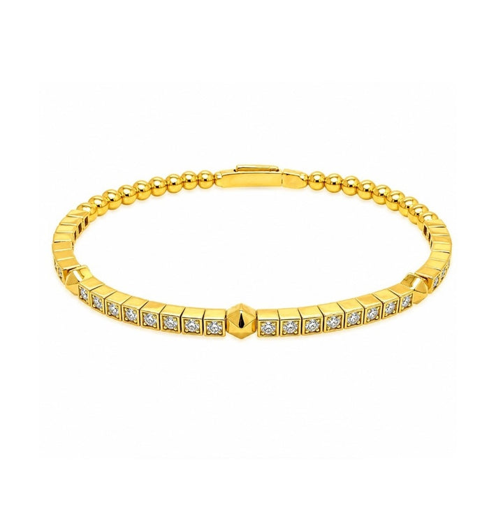 2.12 Ctw Lab Grown Diamond Flex Bangle in 925 Yellow Gold Plated