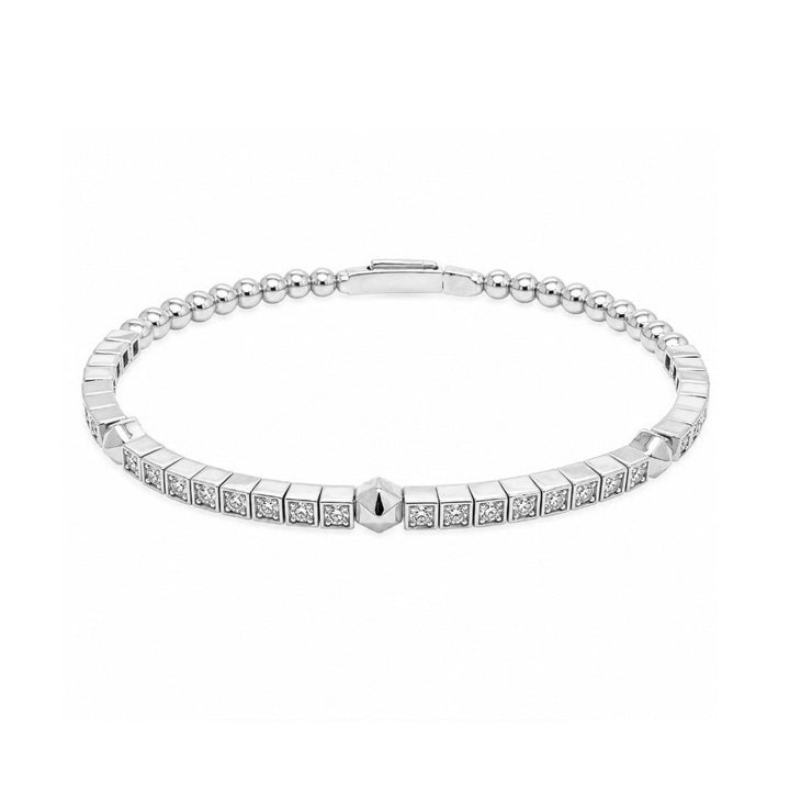 1.10 Ctw Lab Grown Diamond Flex Bangle in 925 Platinum Plated
