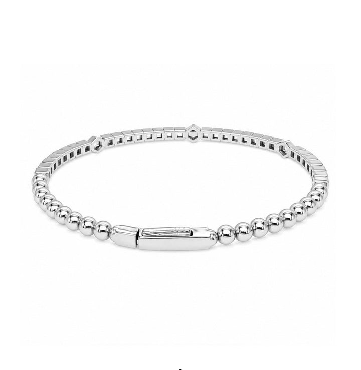 1.10 Ctw Lab Grown Diamond Flex Bangle in 925 Platinum Plated