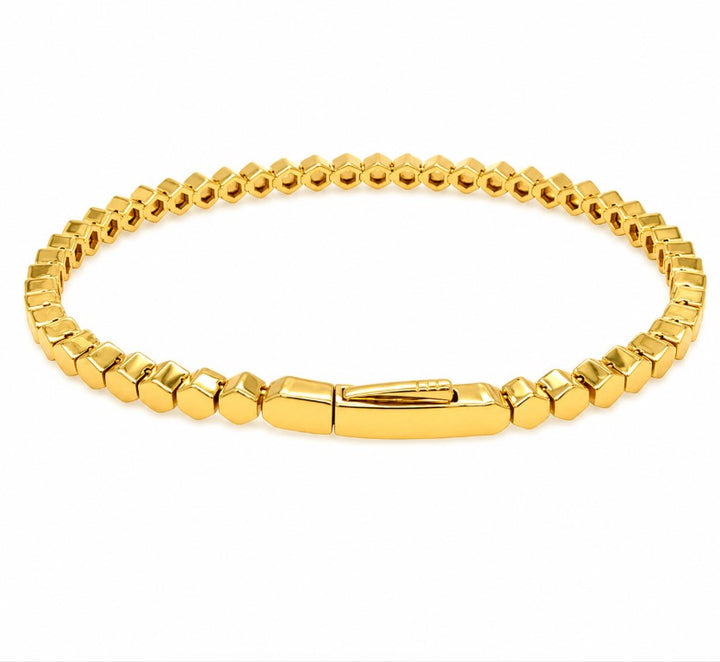 1.07 Ctw Lab Grown Diamond Flex Bangle in 925 Yellow Gold Plated