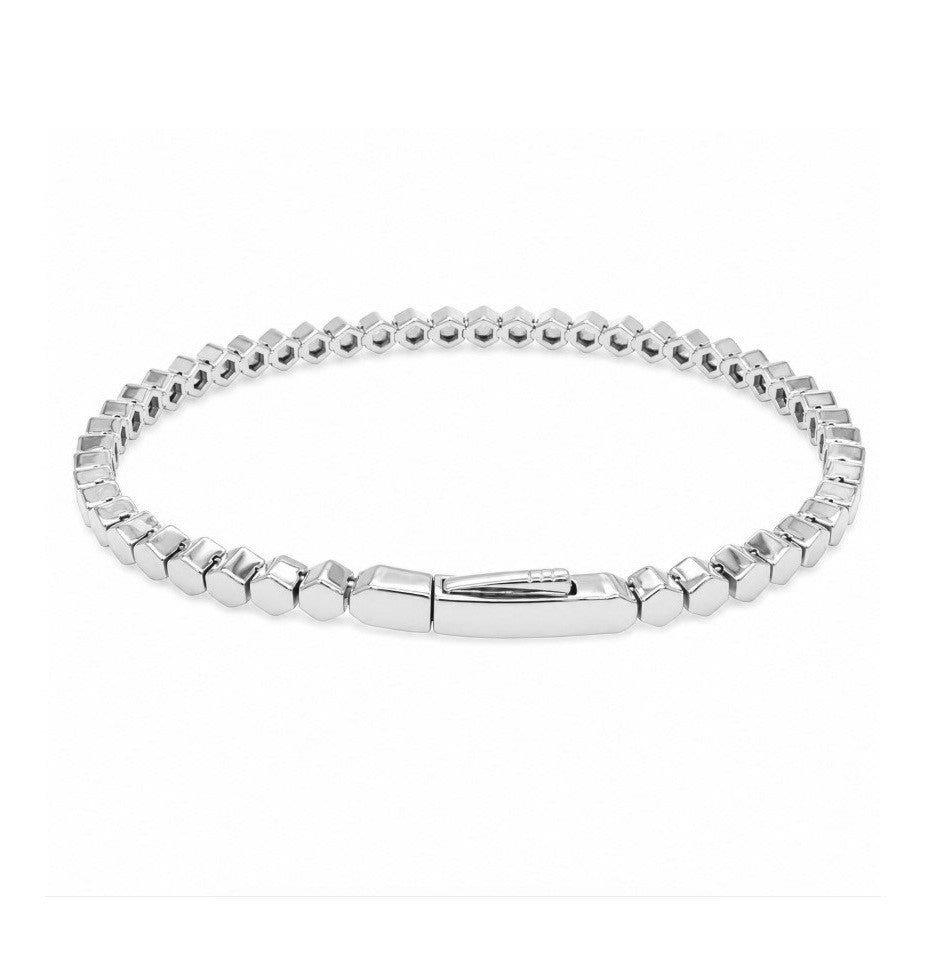 1.07 Ctw Lab Grown Diamond Flex Bangle in 925 Platinum Plated