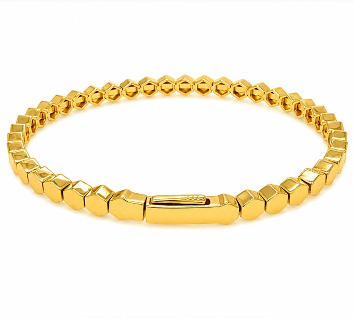 0.81 Ctw Lab Grown Diamond Flex Bangle in 925 Yellow Gold Plated