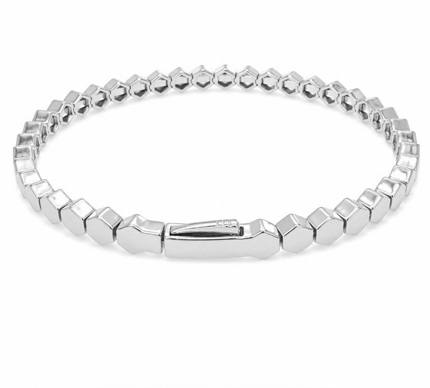 0.97 Ctw Lab Grown Diamond Flex Bangle in 925 Platinum Plated