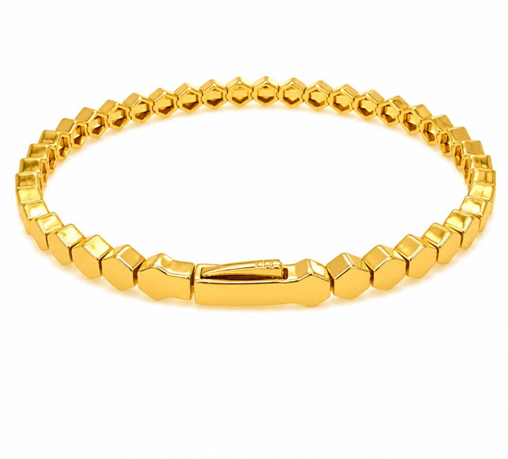 0.97 Ctw Lab Grown Diamond Flex Bangle in 925 Yellow Gold Plated