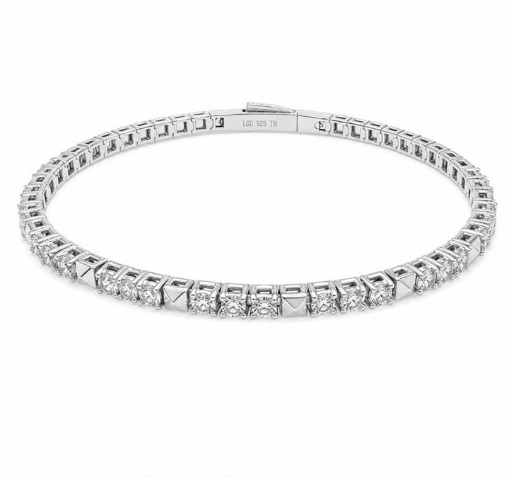2.45 Ctw Lab Grown Diamond Flex Bangle in 925 Platinum Plated