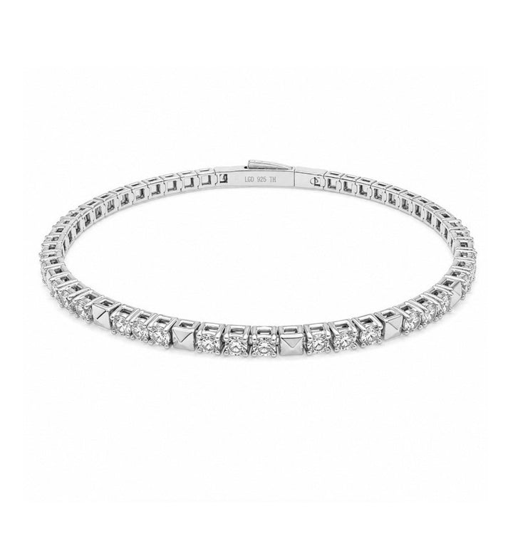 2.45 Ctw Lab Grown Diamond Flex Bangle in 925 Platinum Plated