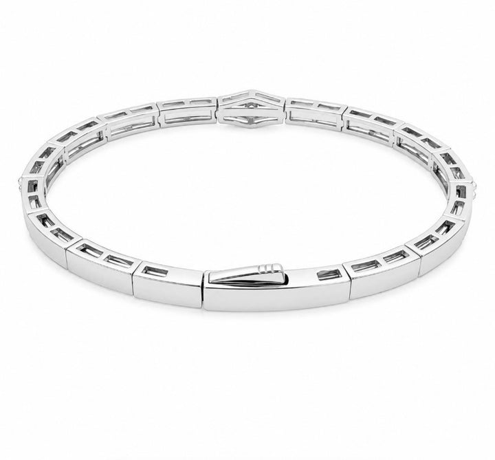 2.78 Ctw Lab Grown Diamond Flex Bangle in 925 Platinum Plated