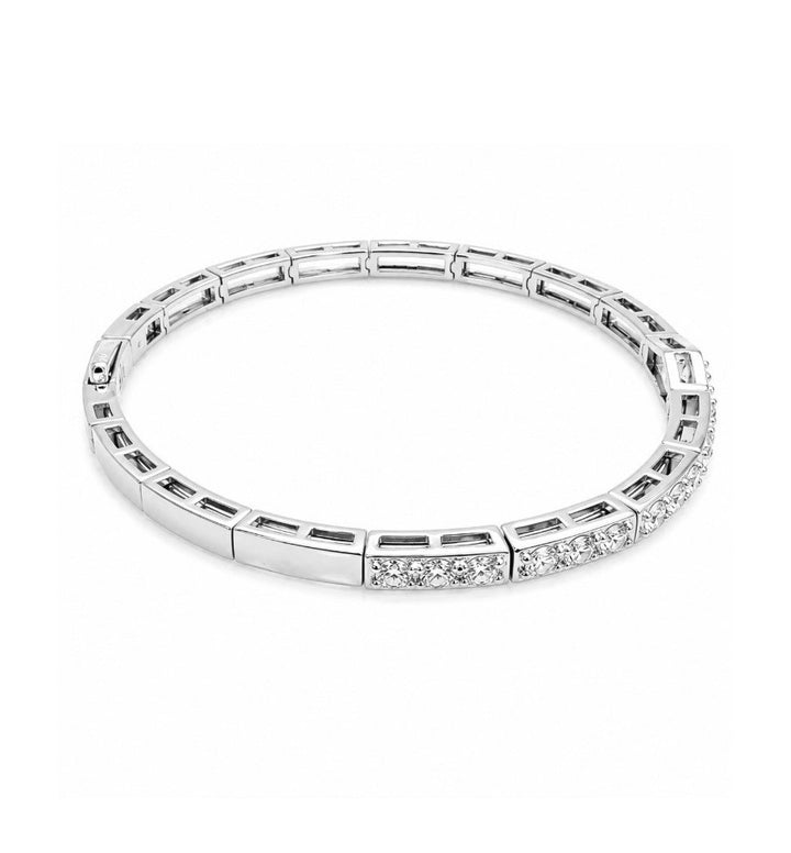 2.78 Ctw Lab Grown Diamond Flex Bangle in 925 Platinum Plated