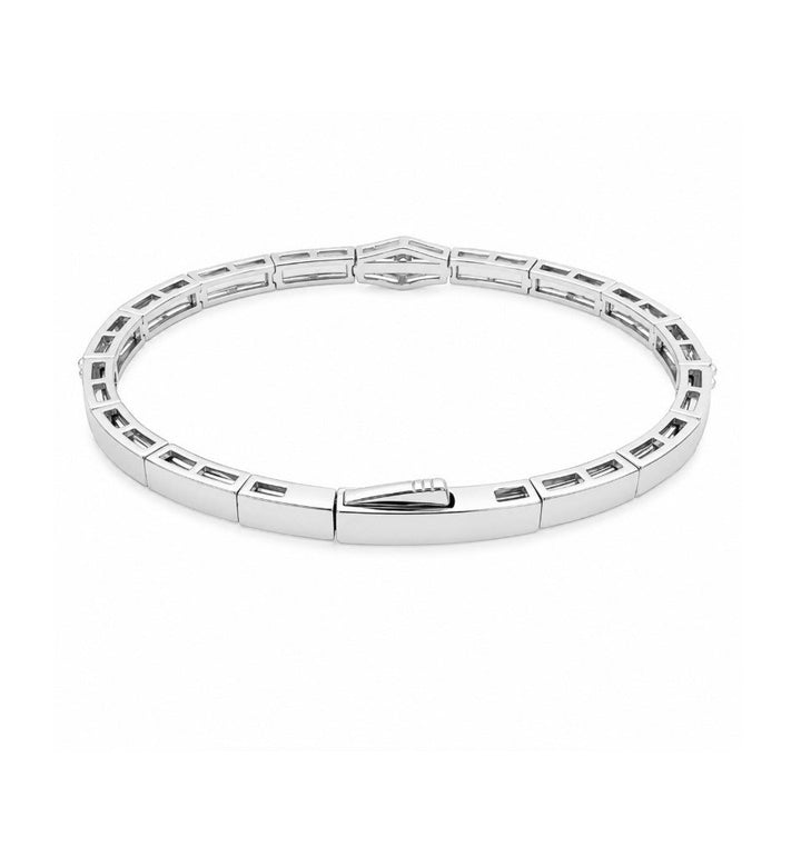 2.78 Ctw Lab Grown Diamond Flex Bangle in 925 Platinum Plated