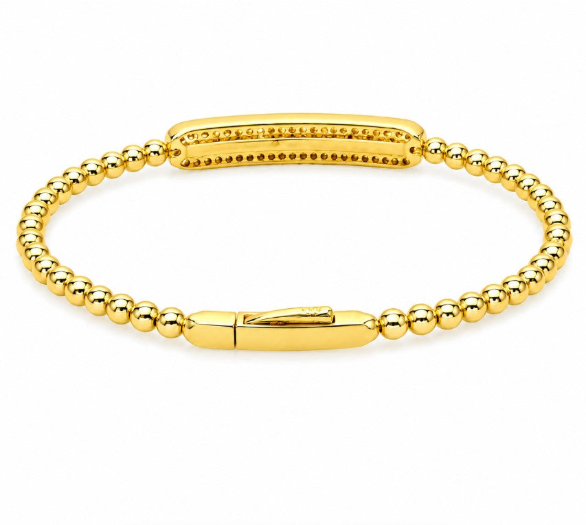 1.85 Ctw Lab Grown Diamond Flex Bangle in 925 Yellow Gold Plated