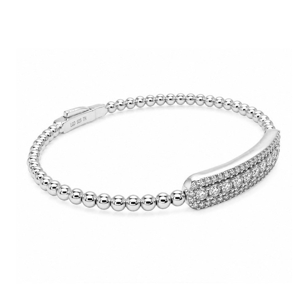 1.85 Ctw Lab Grown Diamond Flex Bangle in 925 Platinum Plated