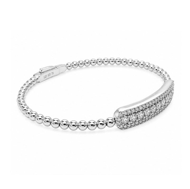 1.85 Ctw Lab Grown Diamond Flex Bangle in 925 Platinum Plated