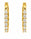 7.48 Ctw White Zircon Hoop Earring in Brass Yellow Gold