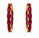 4.85 Ctw Red Zircon Hoop Earring in Brass Yellow Gold