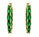 3.52 Ctw Green Zircon Hoop Earring in Brass Yellow Gold