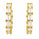 10.09 Ctw White Zircon Hoop Earring in Brass Yellow Gold