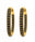 6.32 Ctw Black Spinel Hoop Earring in Brass Yellow Gold