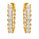 20.25 Ctw White Zircon Hoop Earring in Brass Yellow Gold