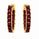 15.30 Ctw Red Zircon Hoop Earring in Brass Yellow Gold