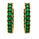9.28 Ctw Green Zircon Hoop Earring in Brass Yellow Gold
