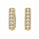 3.61 Ctw White Zircon Hoop Earring in Brass Yellow Gold