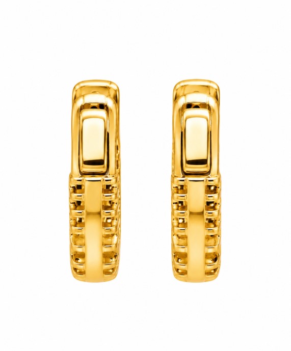 1.89 Ctw Blue Zircon Hoop Earring in Brass Yellow Gold