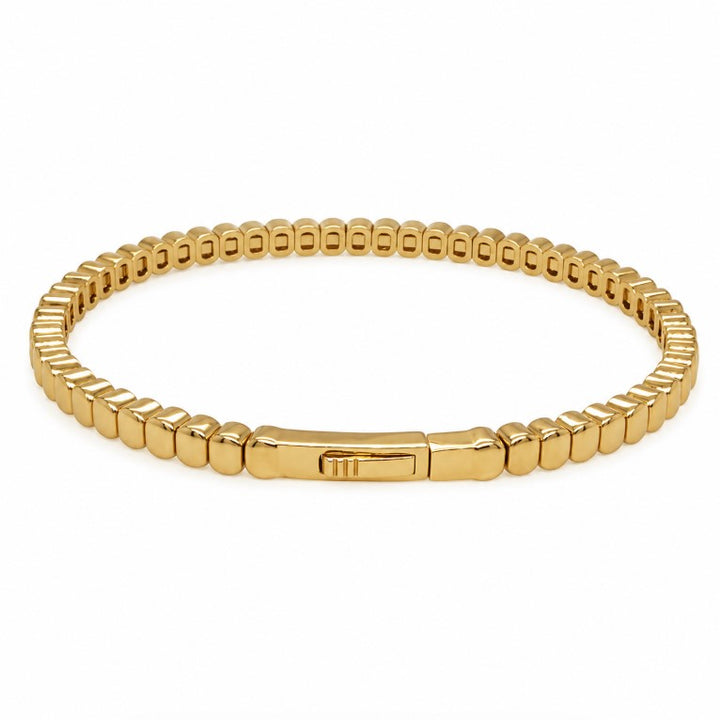5.70 Ctw White Zircon Flex Bangle in Brass Yellow Gold