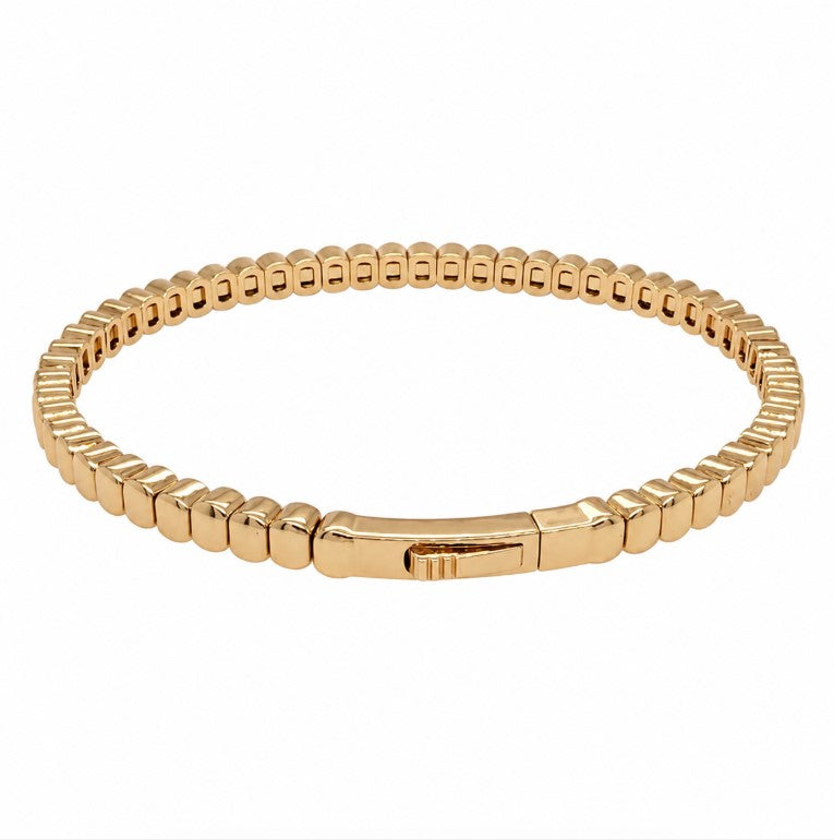 3.90 Ctw Red Zircon Flex Bangle in Brass Yellow Gold