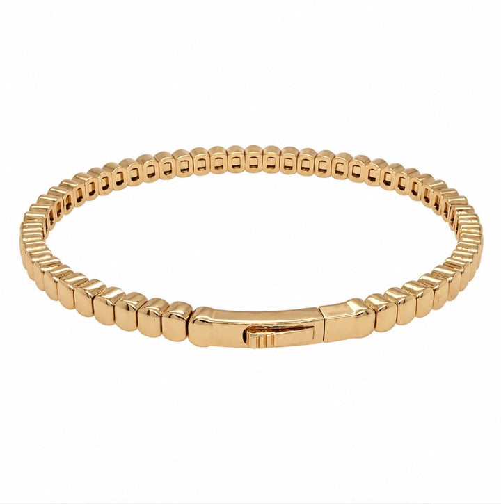 3.90 Ctw Red Zircon Flex Bangle in Brass Yellow Gold