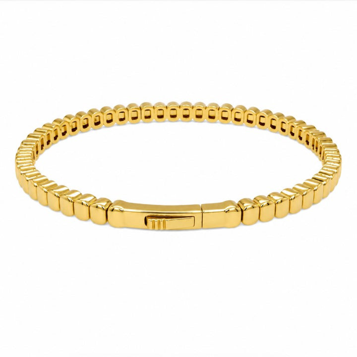 2.90 Ctw Green Zircon Flex Bangle in Brass Yellow Gold