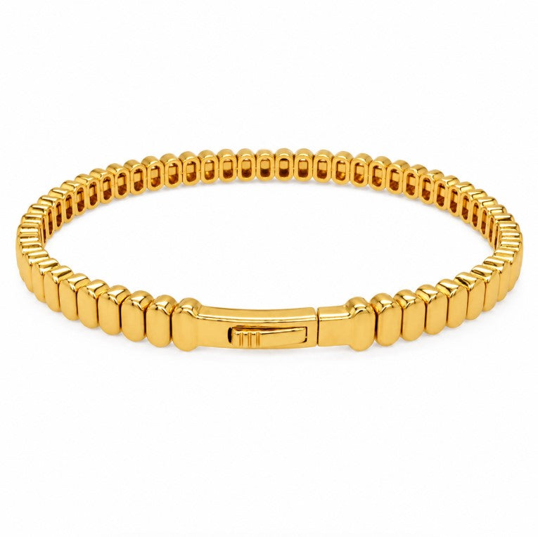 11.20 Ctw White Zircon Flex Bangle in Brass Yellow Gold