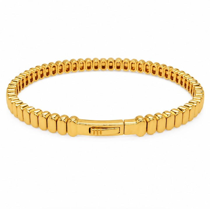 11.20 Ctw White Zircon Flex Bangle in Brass Yellow Gold