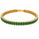 4.90 Ctw Green Zircon Flex Bangle in Brass Yellow Gold