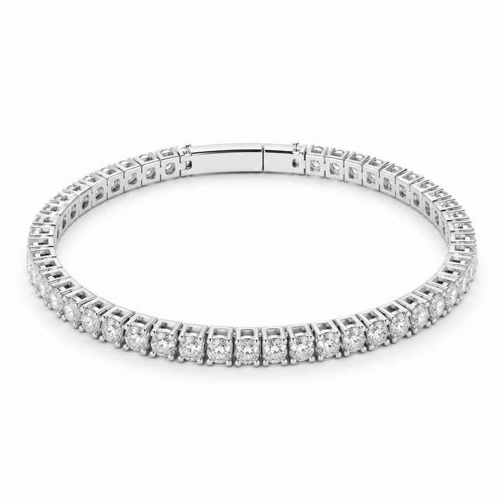 5.20 DEW Moissanite Flex Bangle in 925 Platinum Plated
