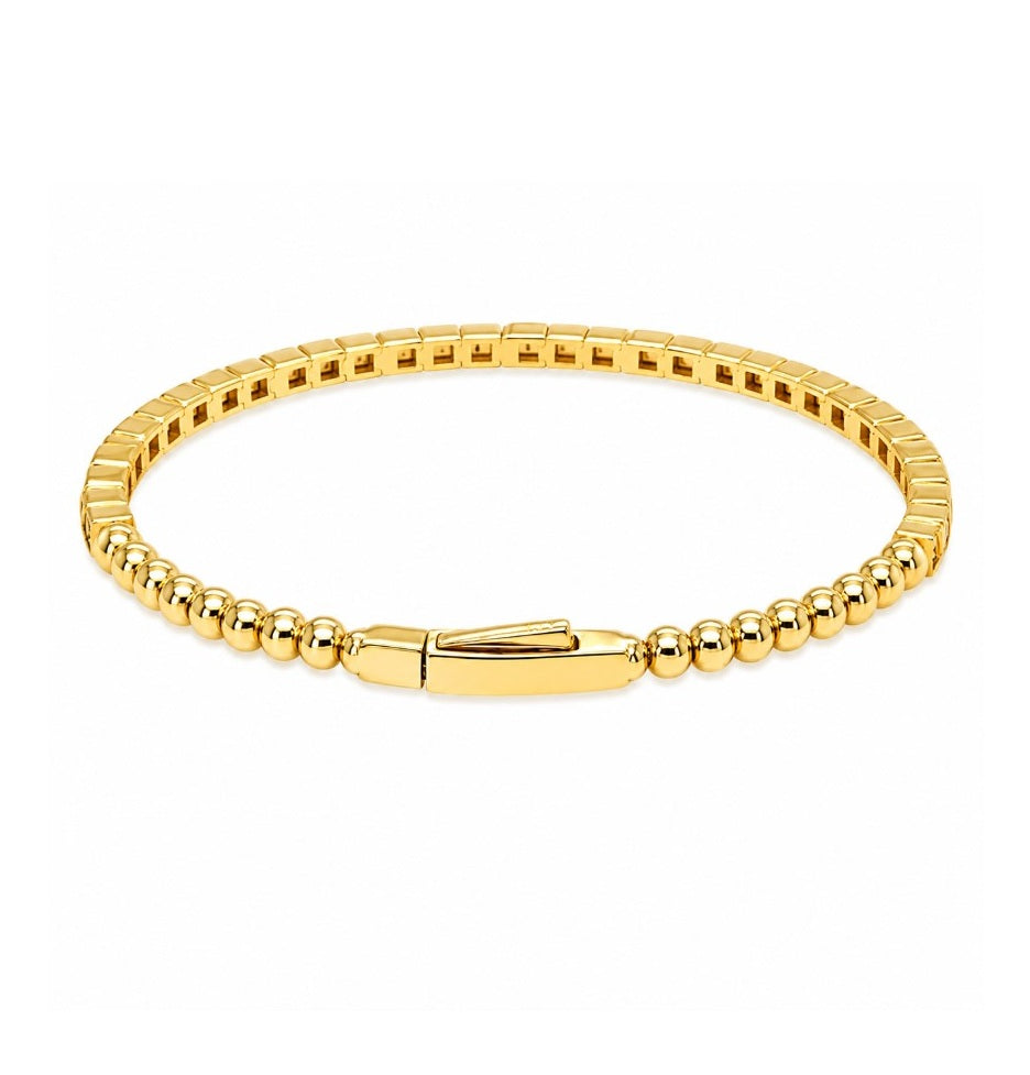 1.32 Ctw Lab Grown Diamond Flex Bangle in 925 Yellow Gold Plated