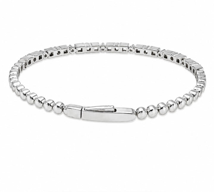 1.21 Ctw Lab Grown Diamond Flex Bangle in 925 Platinum Plated