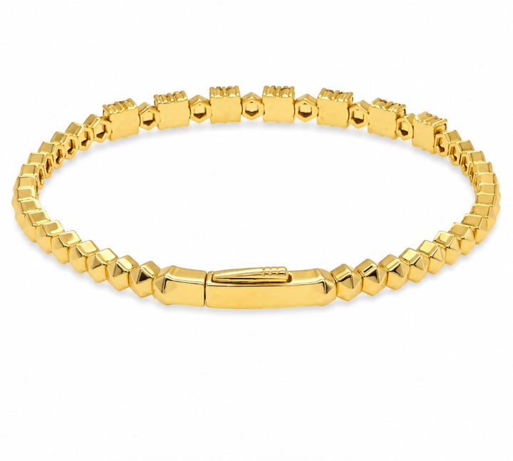 2.12 Ctw Lab Grown Diamond Flex Bangle in 925 Yellow Gold Plated