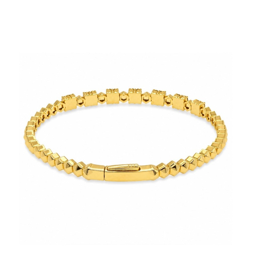 2.12 Ctw Lab Grown Diamond Flex Bangle in 925 Yellow Gold Plated