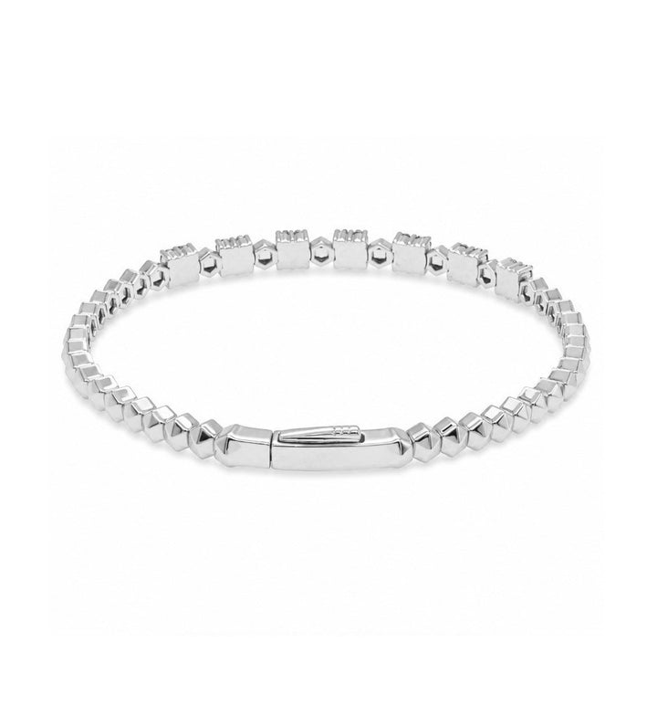 2.12 Ctw Lab Grown Diamond Flex Bangle in 925 Platinum Plated