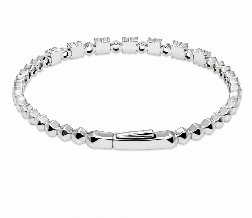 2.12 Ctw Lab Grown Diamond Flex Bangle in 925 Platinum Plated
